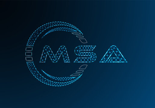 MSA low poly letter logo vector design. MSA lower poly logo design. Low poly logo.