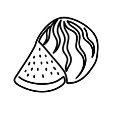 Watermelon Fruit One Line Art Illustration for Healthy Food, Nutrition, and Organic Design Projects