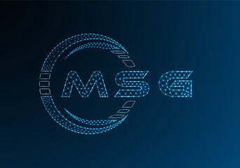 MSG low poly letter logo vector design. MSG lower poly logo design. Low poly logo.