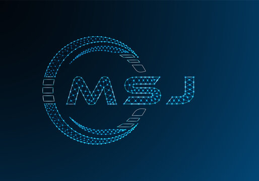 MSJ low poly letter logo vector design. MSJ lower poly logo design. Low poly logo.