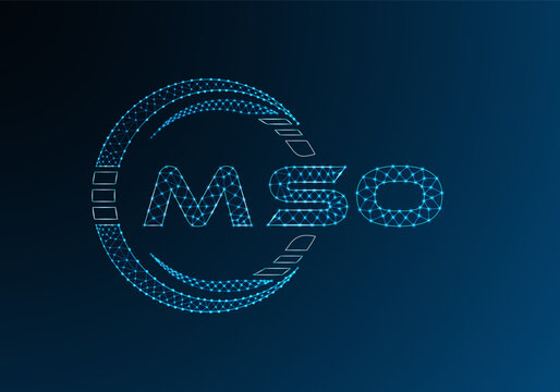 MSO low poly letter logo vector design. MSO lower poly logo design. Low poly logo.