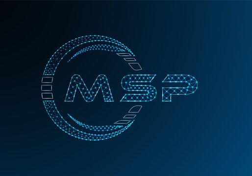 MSP low poly letter logo vector design. MSP lower poly logo design. Low poly logo.