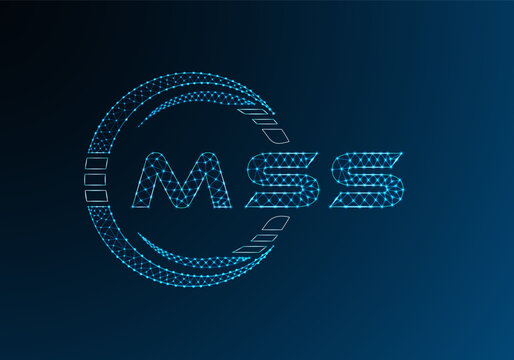 MSS low poly letter logo vector design. MSS lower poly logo design. Low poly logo.