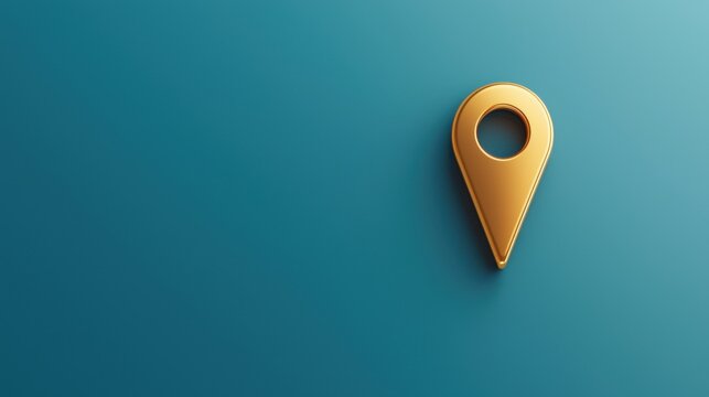 Icon Pin Location gold Sophisticated golden pin icon with a polished look, perfect for upscale mapping and exclusive destination highlights.
