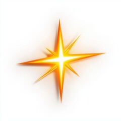 Fototapeta premium Bright Orange Starburst Light Effect on White