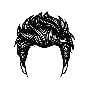 Black mens spiky quiff hairstyle silhouette mens hairstyle spiky hair