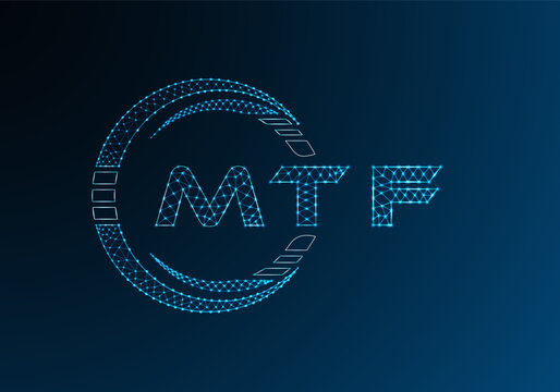 MTF low poly letter logo vector design. MTF lower poly logo design. Low poly logo.