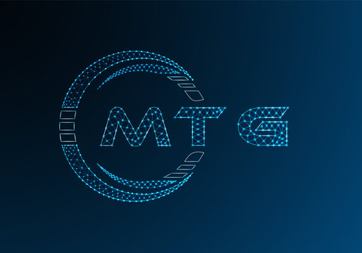 MTG low poly letter logo vector design. MTG lower poly logo design. Low poly logo.
