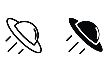 ufo icon set, simple alien ship symbol vector, eps vector