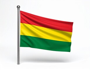 Obraz premium 白背景にボリビアの国旗