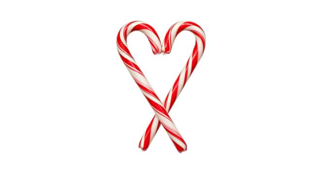 Candy Canes Forming Heart Shape.