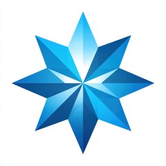Fototapeta premium Geometric Eight Pointed Blue Star Abstract Illustration