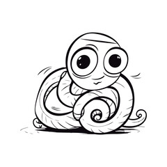 Obraz premium Cute cartoon Garter snake illustration