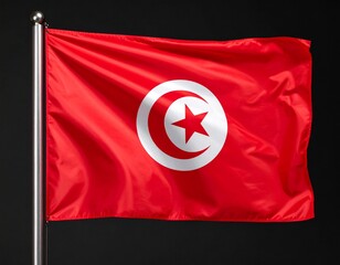 黒背景にチュニジアの国旗