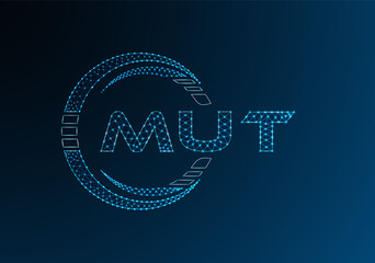 MUT low poly letter logo vector design. MUT lower poly logo design. Low poly logo.