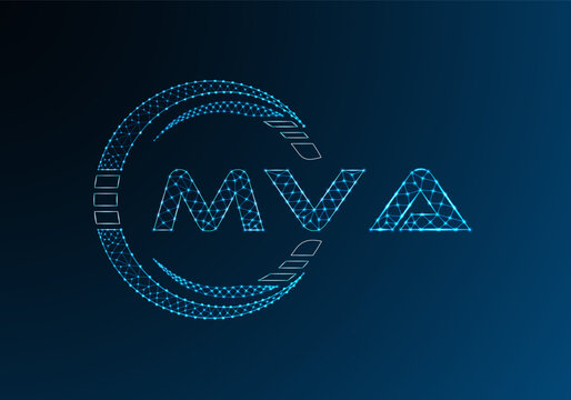 MVA low poly letter logo vector design. MVA lower poly logo design. Low poly logo.