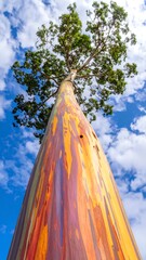 Colorful eucalyptus tree trunk
