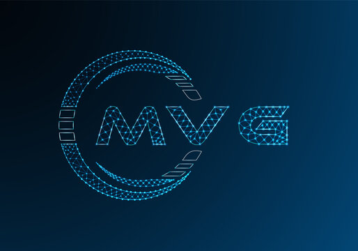 MVG low poly letter logo vector design. MVG lower poly logo design. Low poly logo.
