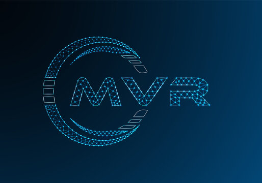 MVR low poly letter logo vector design. MVR lower poly logo design. Low poly logo.