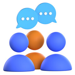 3D Forum Icon for Online Discussion Platform Colorful Style