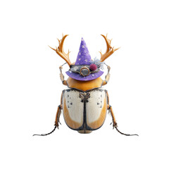 Magical Beetle with Antlers and Witch's Hat - Fantasy Insect Photography