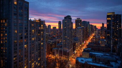 Obraz premium City skyline at twilight (1)