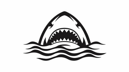 Shark Head Surfacing Logo – Bold Ocean Predator Silhouette Illustration