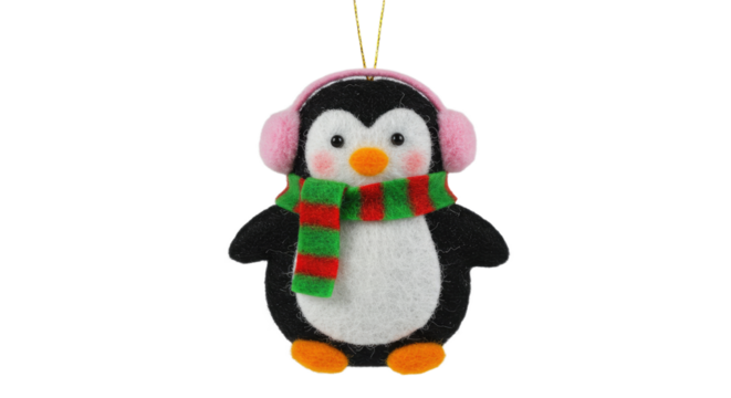 Cute Penguin Ornament with Winter Accessories.