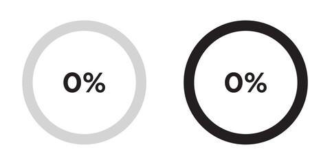 Loading circles and progress circles from 0 to 100 percent. loading bar circle. solid and line icon set. vector illustration. eps file.