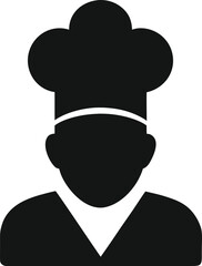 Man wearing hat black silhouette business person vector illustration icon profile face symbol