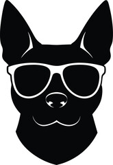 A striking vector illustration of a black cat's head with a skull motif, perfect for a Halloween-themed design or a unique tattoo