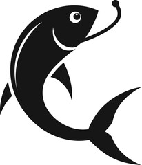 Colorful cartoon fish vector illustration of a jumping marine animal for logo design