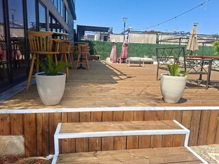 garden tools on the roof of house