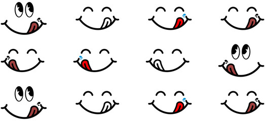 Yummy Face smile icon. delicious emoji, Vector illustration