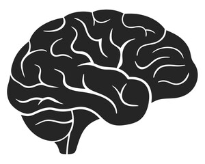 Stylized brain silhouette design for medical science and cognitive awareness