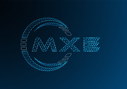 MXE low poly letter logo vector design. MXE lower poly logo design. Low poly logo.