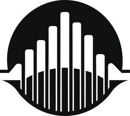 Bar graph vector illustration showing business growth and financial data concept