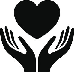 Obraz premium A romantic illustration of hands gently cradling a red heart, a universal symbol of love and health