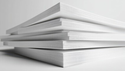 Stack of white paper sheets