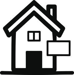 White background house icon for home real estate and property business web design illustration