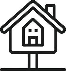 A home or house icon on a white background is a vector symbol for web design, real estate, and business concepts