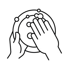 Washing Plate Vector outline illustration style icon