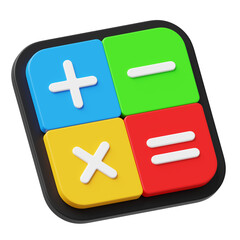 Obraz premium Calculator Math Operation 3D