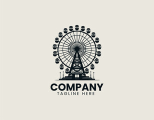 Obraz premium Vibrant Summer Bank Holiday Ferris Wheel Festival Fun Excitement Vector Logo Design