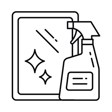 cleaning spray bottle and mirror clip art preview