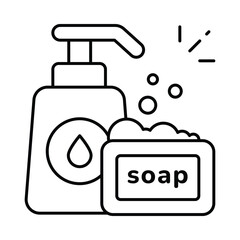 Soap Vector outline illustration style icon