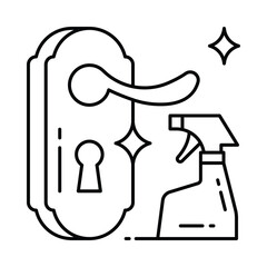 Door Knob Vector outline illustration style icon