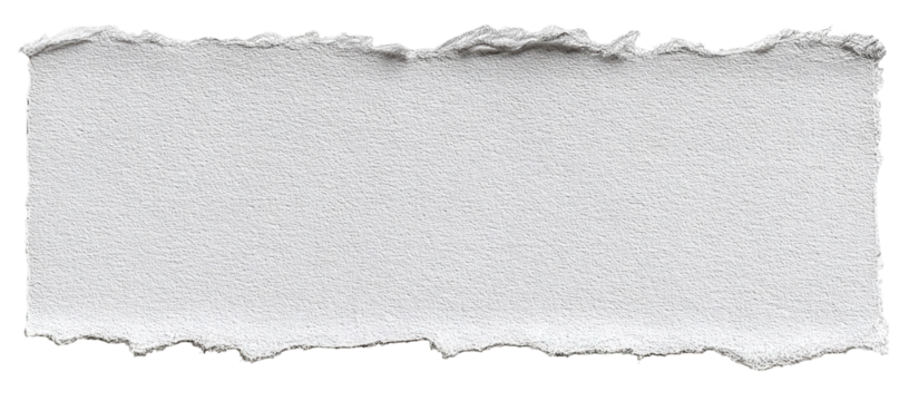 Torn Edge of White Paper Texture on Transparent Background