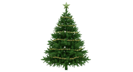 Festive Christmas Tree with Gold Decorations.