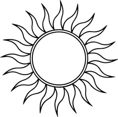 Abstract Sun with Flame Rays Vector Icon on Transparent Background